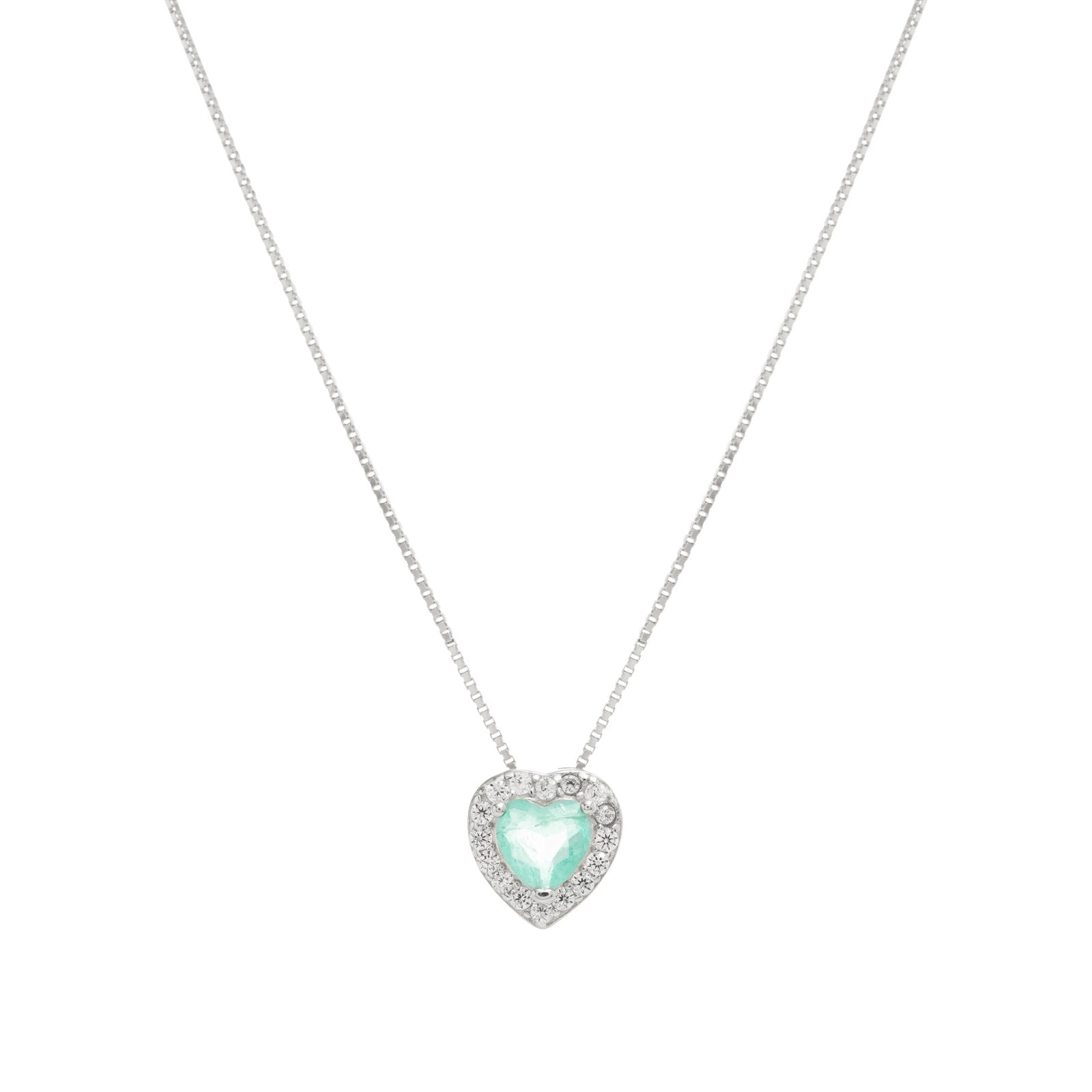 Fusion Tourmaline & White Zirconia Heart Necklace