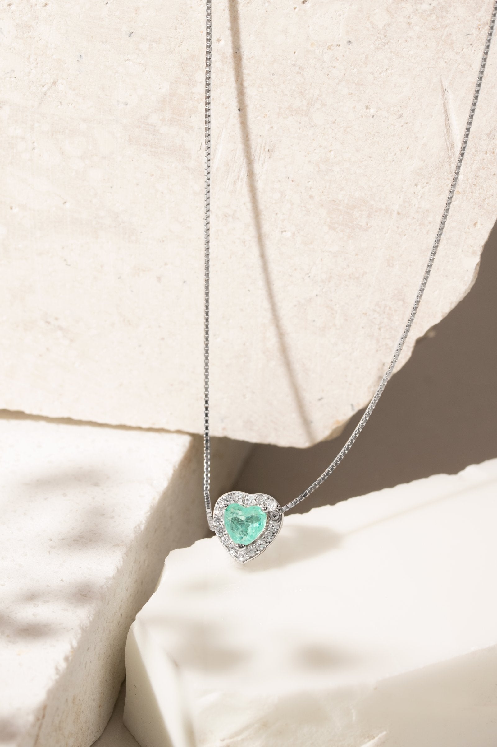 Fusion Tourmaline & White Zirconia Heart Necklace