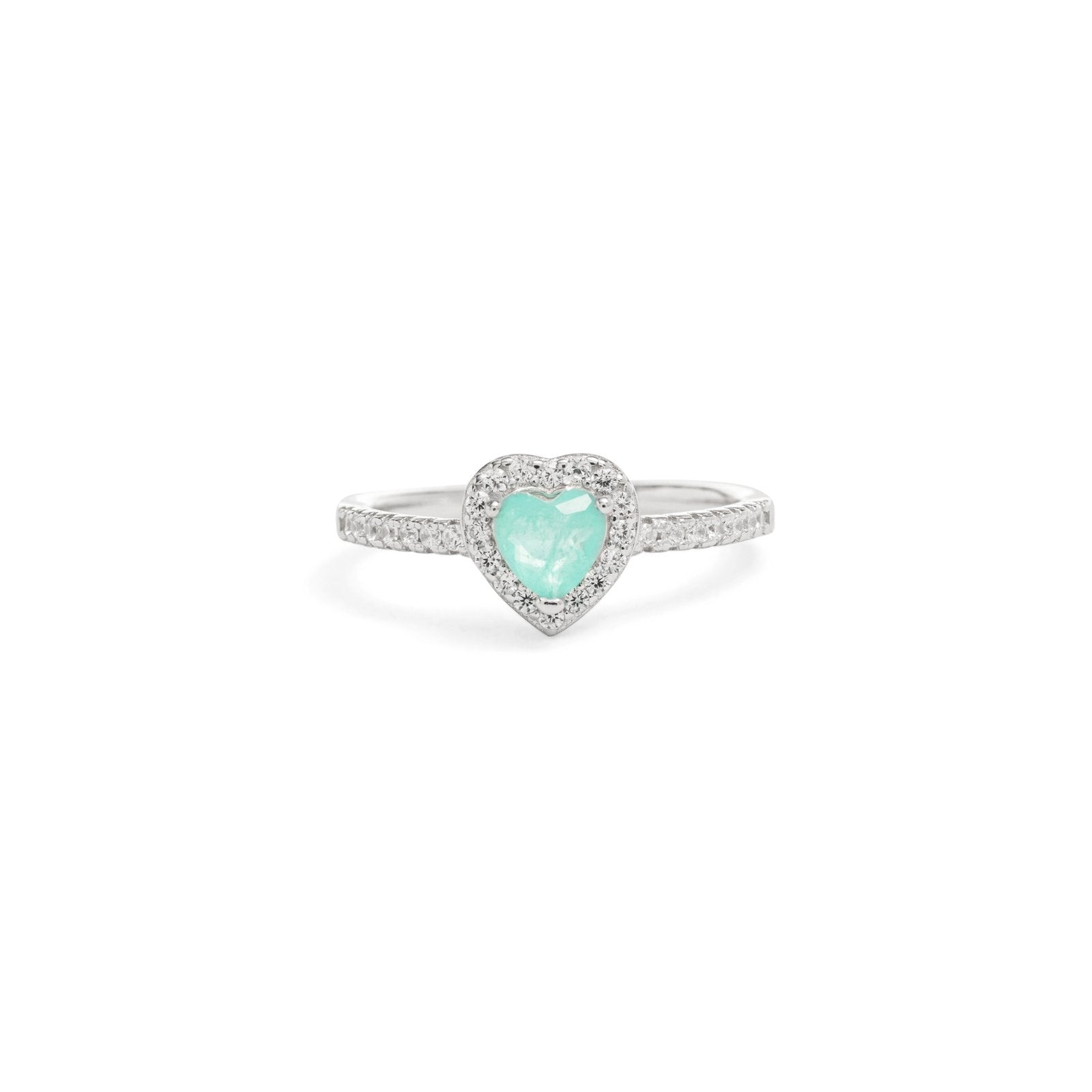 Fusion Tourmaline & White Zirconia Heart Ring